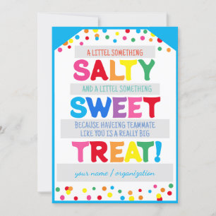 Salty Sweet Treat Label, iets zout en zoet, T Kaart