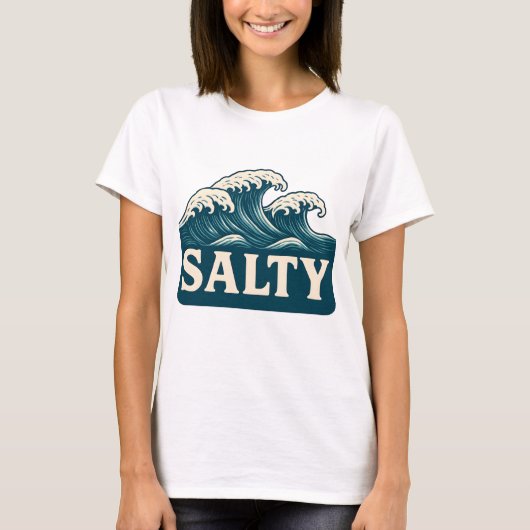 Salty Teal Blue Surf Beach Waves | Coastal Life T-shirt (Voorkant)