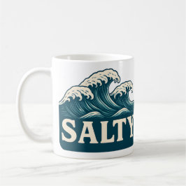 Salty Teal Blue Surf Beach Waves Nautical Coastal Koffiemok