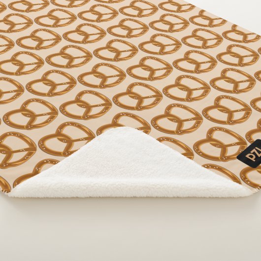 Salty Twisted Bread Pretzels Patroon, eigen initia Sherpa Deken (3/4)