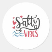 Salty vibes ronde sticker (Voorkant)