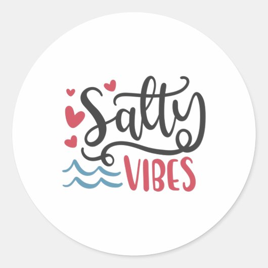 Salty vibes ronde sticker (Voorkant)