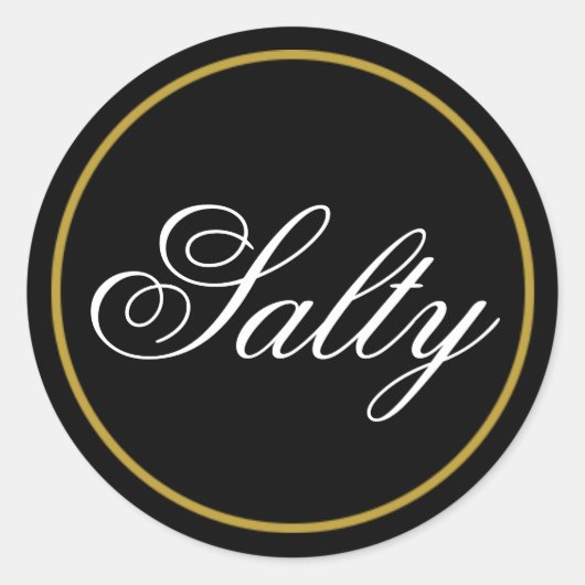 "Salty" Wedding Sticker - Black Gold (Voorkant)