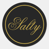 "Salty" Wedding Sticker - Black Gold (Voorkant)