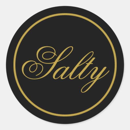 "Salty" Wedding Sticker - Black Gold (Voorkant)