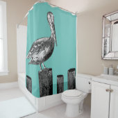 Salty Zee Pelican Custom Douchegordijn (In situ)