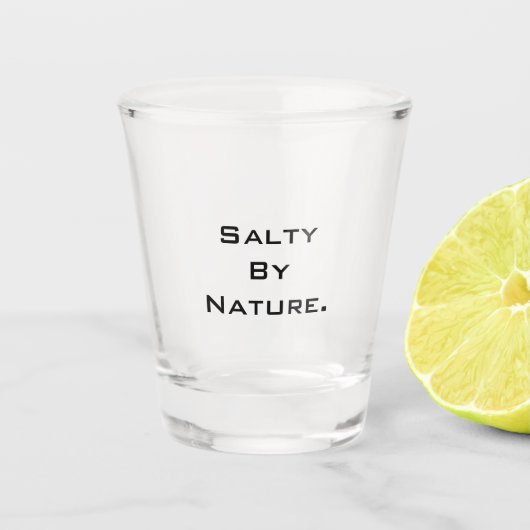"SaltyByNature" van glas geschoten (Voorkant)