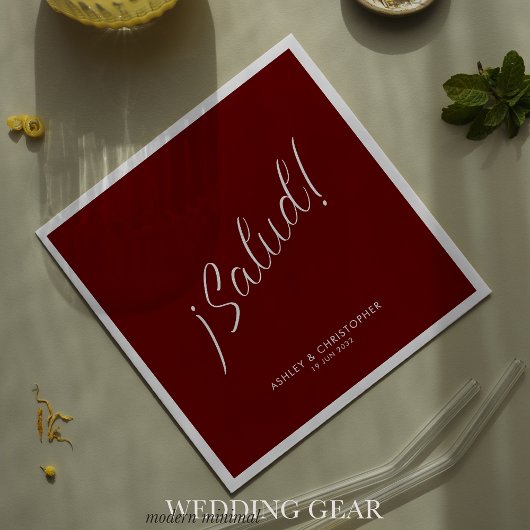 ¡Salud! Dieprood Minimalistische Cocktail voor elk Servet