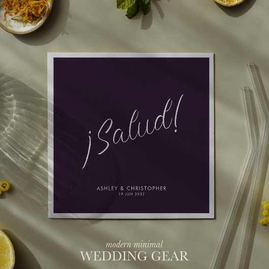 ¡Salud! Donkere Paarse Minimalistische Cocktail vo Servet