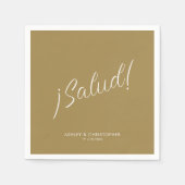 ¡Salud! Gouden Minimal Feestelijke Cocktail Servet (Voorkant)