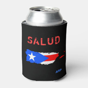 *~* SALUD Grunge Puerto Rico Flag op Black Blikjeskoeler
