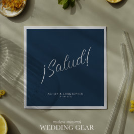 ¡Salud! Indigo Blau Minimaal Gelegenheids Cocktail Servet