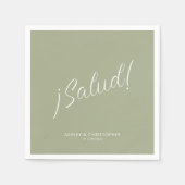 ¡Salud! Minimaal sagegroen cocktail voor elke gele Servet (Voorkant)