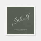 ¡Salud! Mossgroene Minimale Gelegenheids Cocktail Servet (Voorkant)