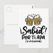 Salud of Mi Apa y la Chona, handgetekend ontwerp Briefkaart (Voorkant / Achterkant)