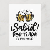 Salud of Mi Apa y la Chona, handgetekend ontwerp Briefkaart (Voorkant)