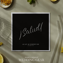 ¡Salud! Rook Zwarte Minimaal Gelegenheids Cocktail Servet