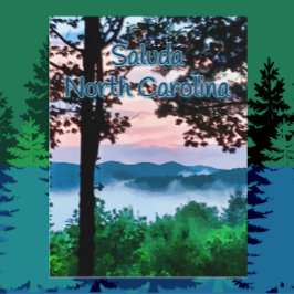 Saluda, NC Mountain Uitzicht en Sunset Briefkaart