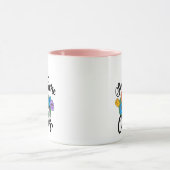 Saludame al Cacas, handgetekende illustratie, roze Mok (Midden)