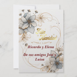 Saludo Feliz Navidad elegante y delicado Feestdagenkaart