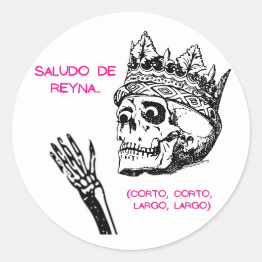 SALUDO QUEEN RONDE STICKER (Voorkant)
