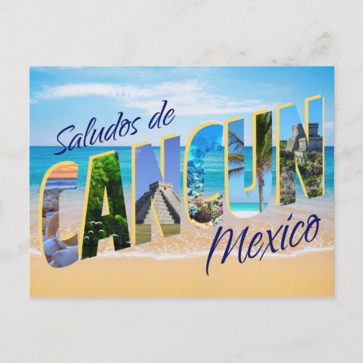 Saludos de Cancun, Groeten uit het Briefkaart van (Voorkant)