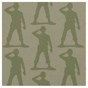Saluerend Soldaat Camo Green Silhouette Stof