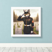 Saluerende Marine Corps Wolf Canvas Afdruk (Insitu (Houten vloer))