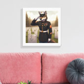 Saluerende Marine Corps Wolf Canvas Afdruk (Insitu (Woonkamer))