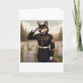 Saluerende Marine Corps Wolf  Feestdagen Kaart