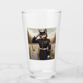 Saluerende Marine Corps Wolf  Glas