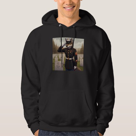 Saluerende Marine Corps Wolf Hoodie (Voorkant)