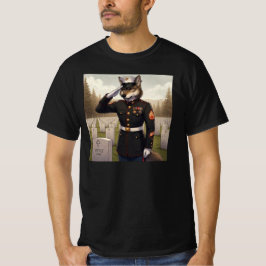 Saluerende Marine Corps Wolf  T-shirt