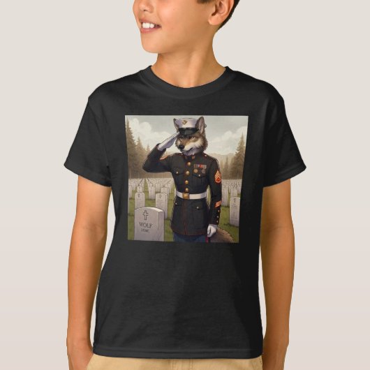 Saluerende Marine Corps Wolf T-shirt (Voorkant)