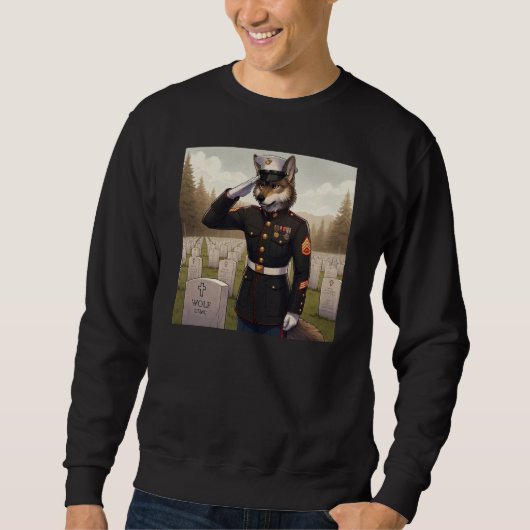 Saluerende Marine Corps Wolf Trui (Voorkant)