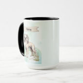 Saluki Aquarel Gepersonaliseerde Hond Mok (Voorkant links)