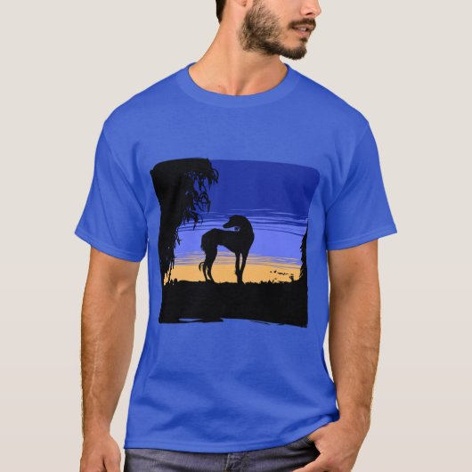 Saluki at night t-shirt (Voorkant)