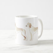 Saluki Basic Hondenras Illustration Silhouette Koffiemok (Voorkant rechts)