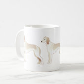 Saluki Basic Hondenras Illustration Silhouette Koffiemok (Voorkant links)