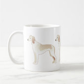 Saluki Basic Hondenras Illustration Silhouette Koffiemok (Links)