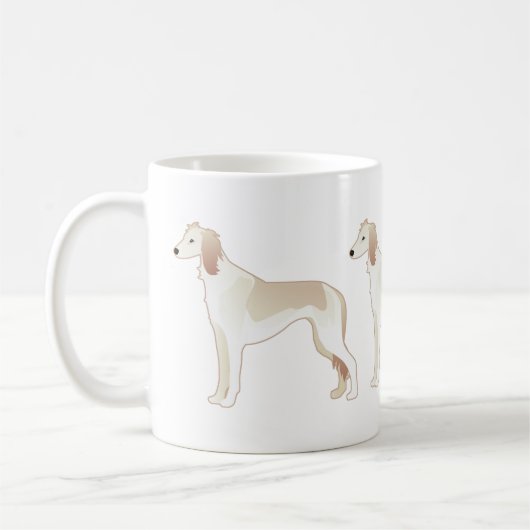 Saluki Basic Hondenras Illustration Silhouette Koffiemok (Links)