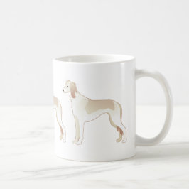 Saluki Basic Hondenras Illustration Silhouette Koffiemok