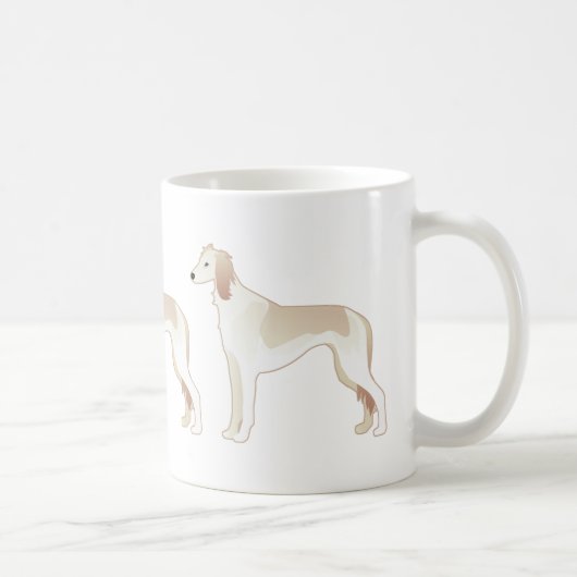 Saluki Basic Hondenras Illustration Silhouette Koffiemok (Rechts)