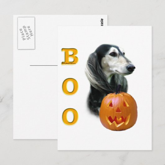 Saluki Boo Briefkaart (Voorkant / Achterkant)