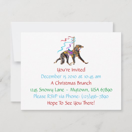 Saluki Carousel Black & Tan Kaart (Achterkant)