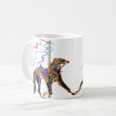 Saluki Carousel Black & Tan Koffiemok (Voorkant links)
