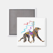 Saluki Carousel Black & Tan Magneet (Voorkant / Achterkant)
