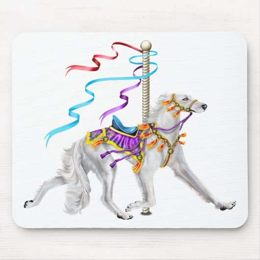 Saluki Carousel White Muismat (Voorkant)
