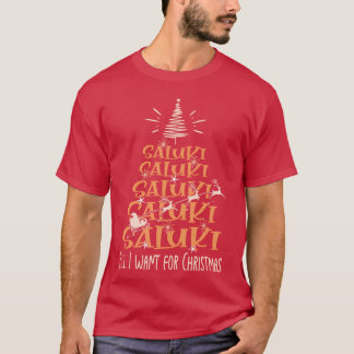 Saluki Christmas Hondenras Christmasree boy T-shirt