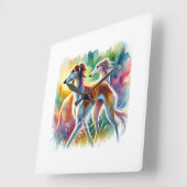 Saluki Dog 090724AREF103 - Watercolor Vierkante Klok (Hoek)